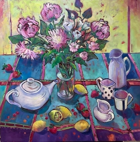 Tea for Two oil on panel 30x30