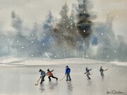 Playing Hockey on the Old Ausable Channel - SOLD