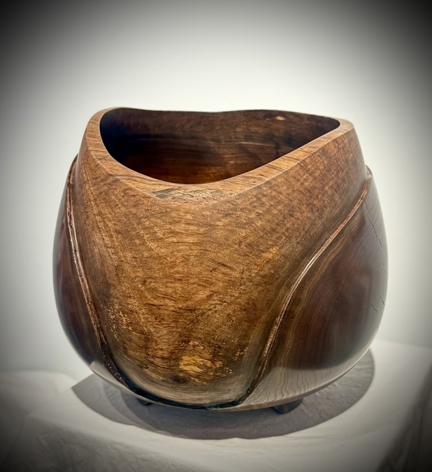 Claro Walnut turned and hand carved