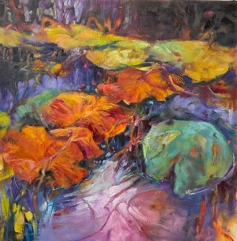 Evening on the Pond 12x12 oil