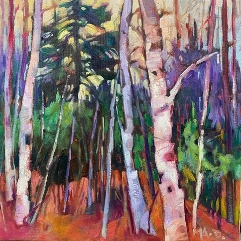 Walk With Me, 12x12 oil on canvas 400