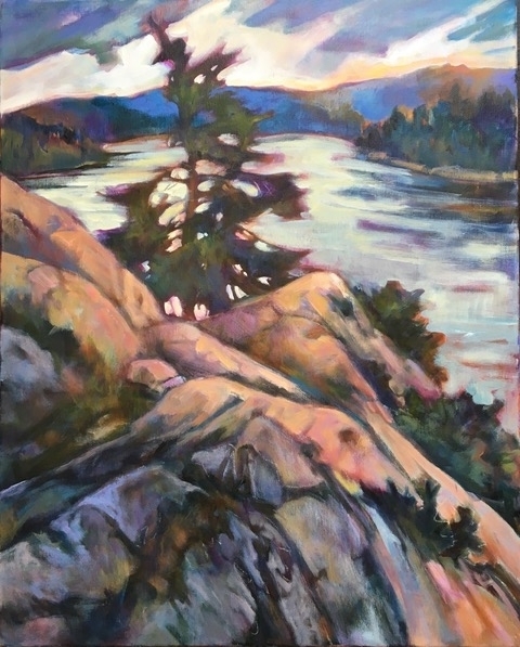 Lake George Sentinel, 24x30 acrylic on canvas