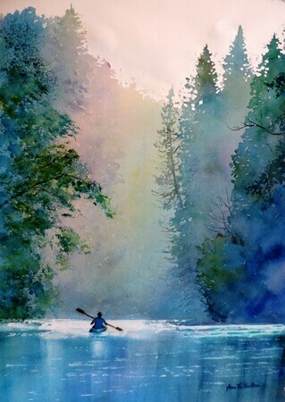 Paddling on the Ausable - SOLD